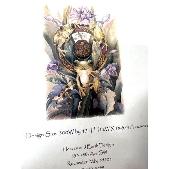 Heaven And Earth Designs Froggy Frog World Cross Stitch Pattern By Michele Sayet - Picture 1 of 3